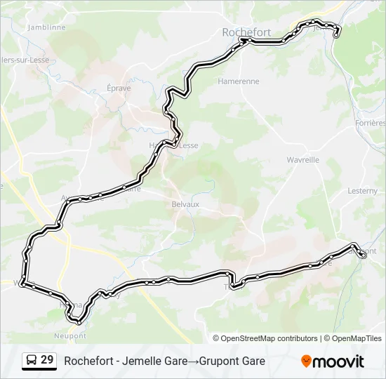 29 Bus Line Map