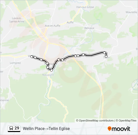 29 Bus Line Map