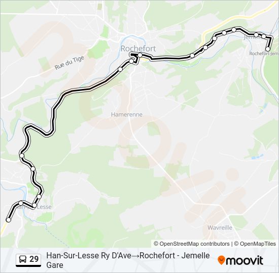 29 bus Line Map