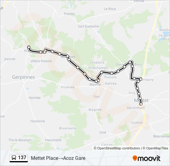 137 bus Line Map