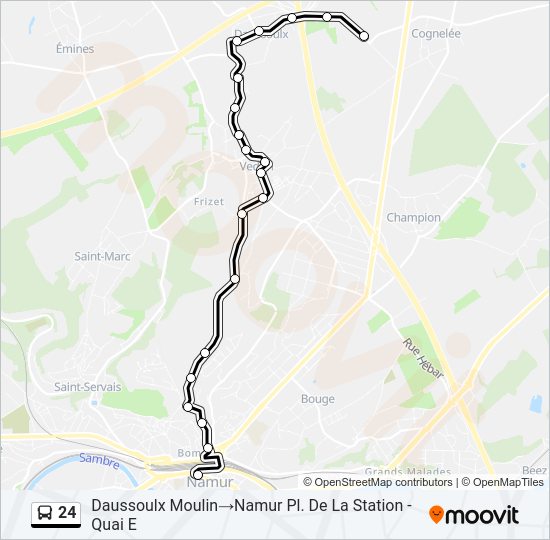 Plan de la ligne 24 de bus