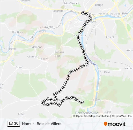 30 Bus Line Map