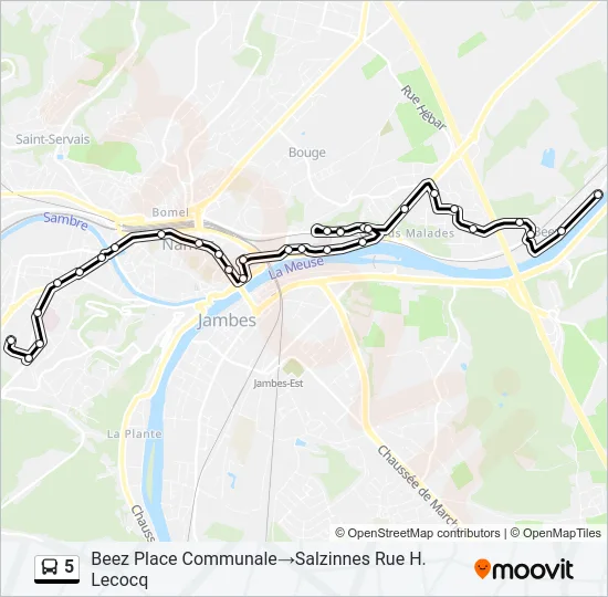 5 Bus Line Map