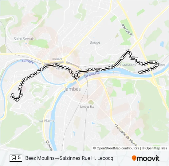 5 Bus Line Map