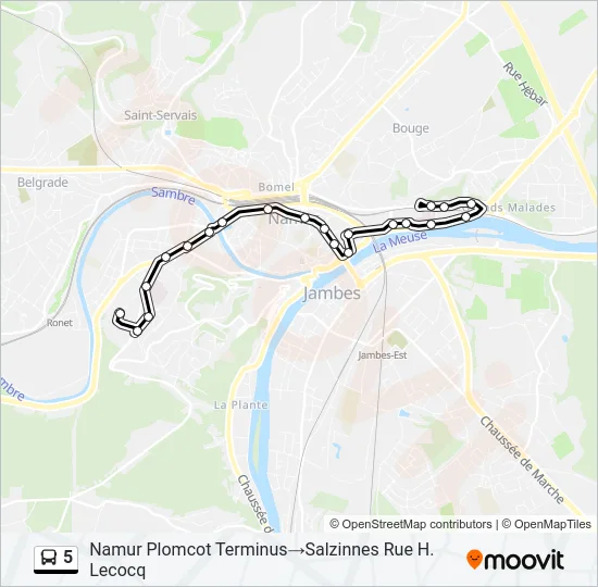 5 Bus Line Map
