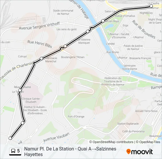 5 Bus Line Map