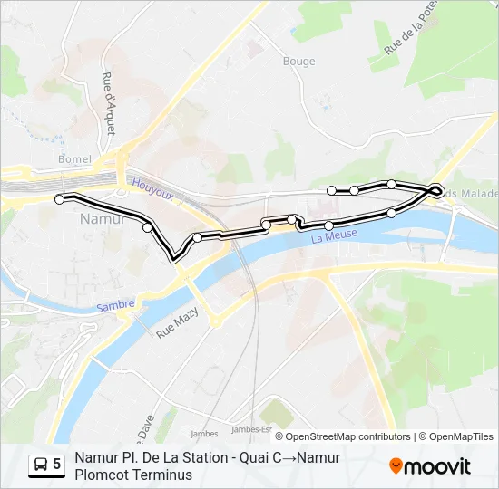 5 Bus Line Map