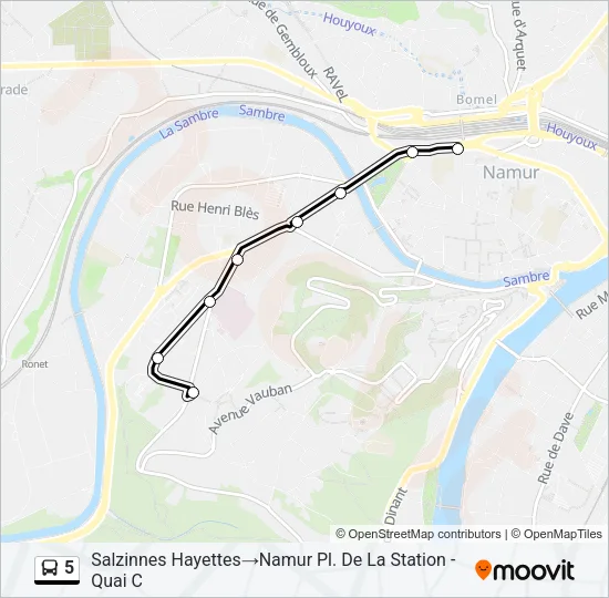 5 Bus Line Map