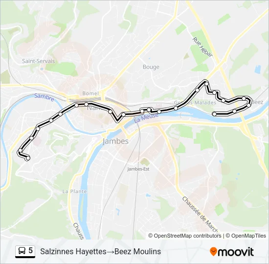 5 Bus Line Map