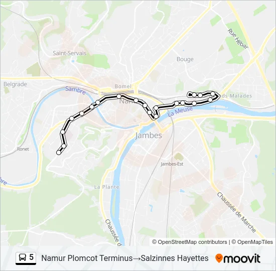 5 Bus Line Map