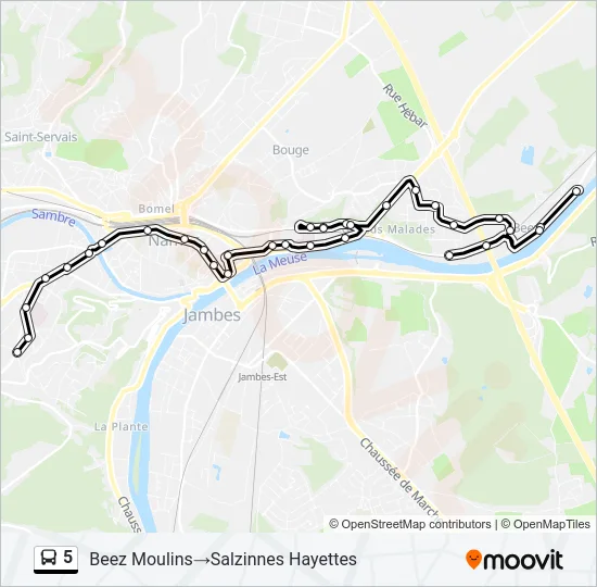 5 Bus Line Map