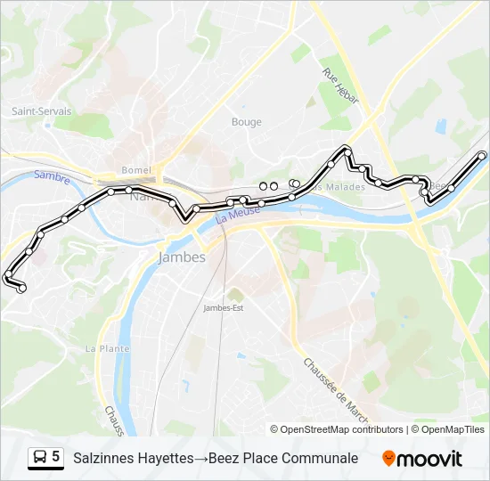 5 Bus Line Map