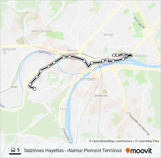 5 Bus Line Map