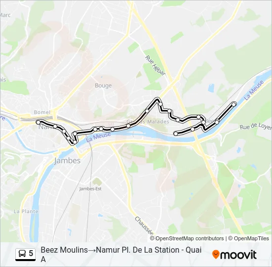 5 Bus Line Map