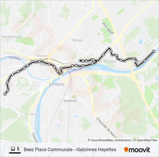 5 Bus Line Map