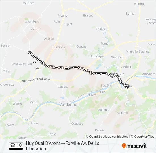 18 Bus Line Map