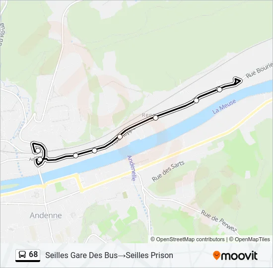 68 Bus Line Map