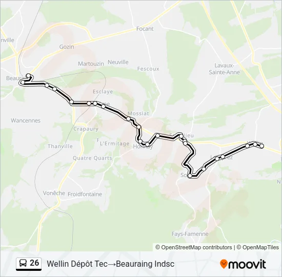 26 Bus Line Map