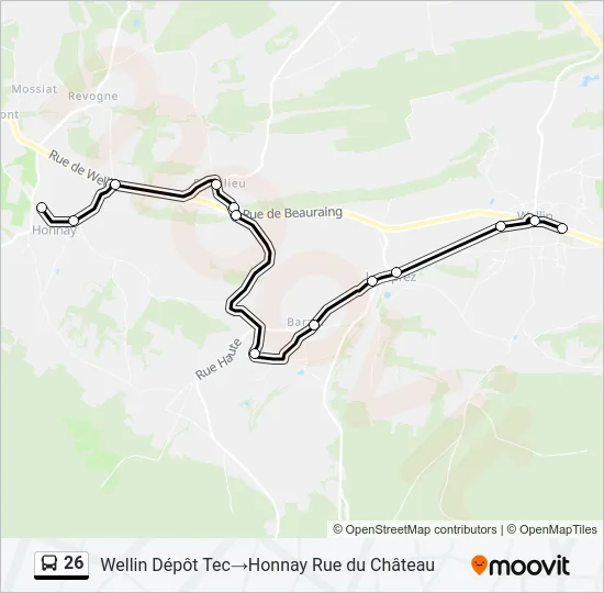 26 Bus Line Map