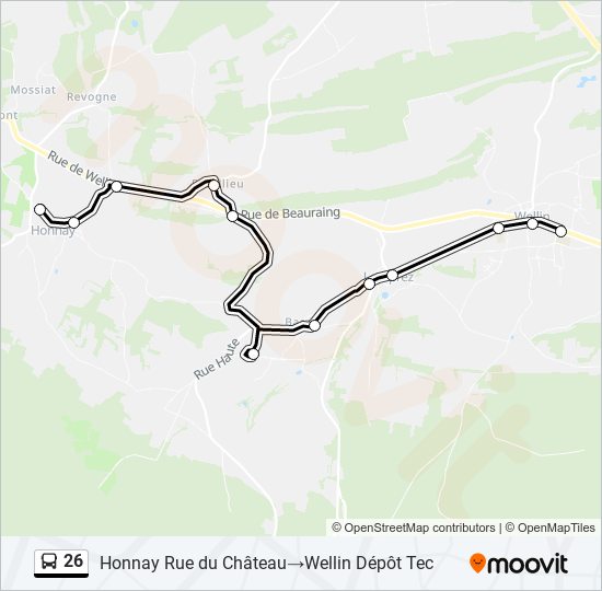 26 bus Line Map