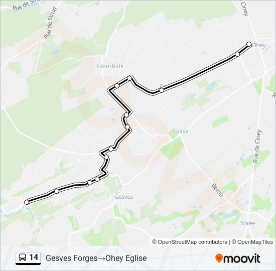 14 bus Line Map