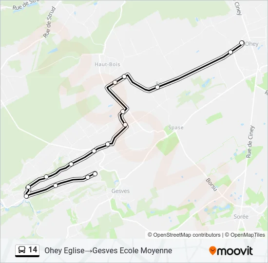 14 Bus Line Map