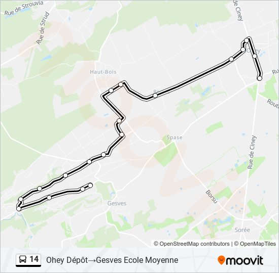 14 bus Line Map