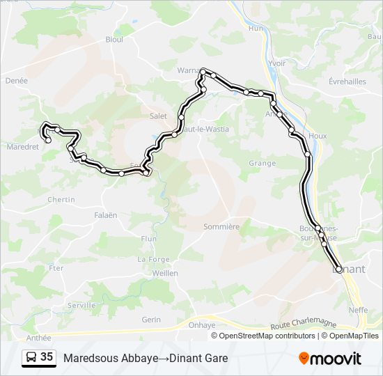 Plan de la ligne 35 de bus