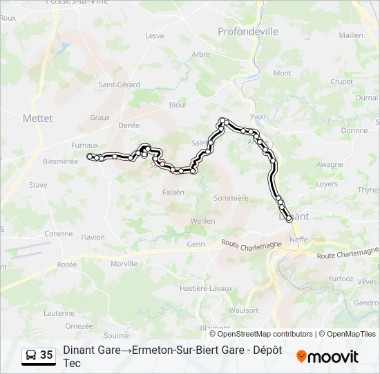 35 Bus Line Map