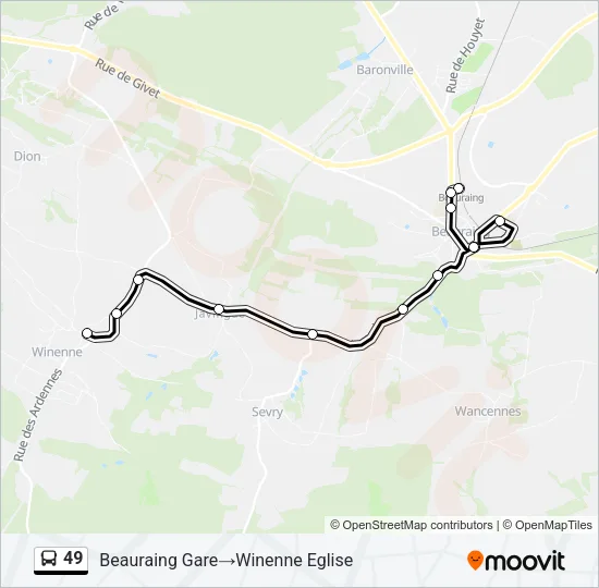 49 Bus Line Map