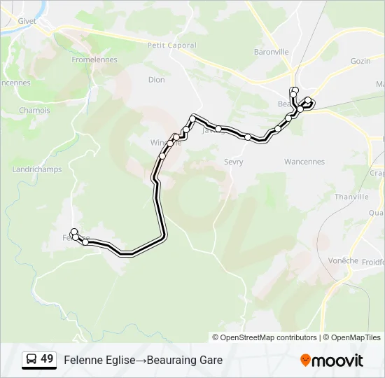 49 Bus Line Map