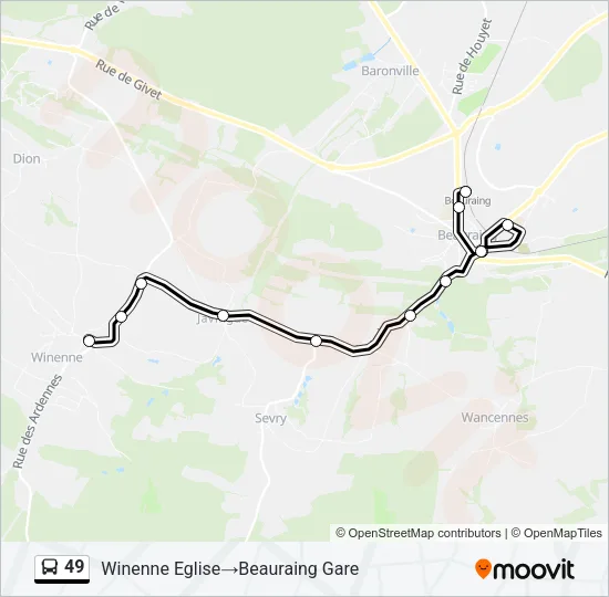 49 Bus Line Map