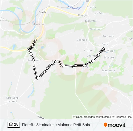 28 Bus Line Map
