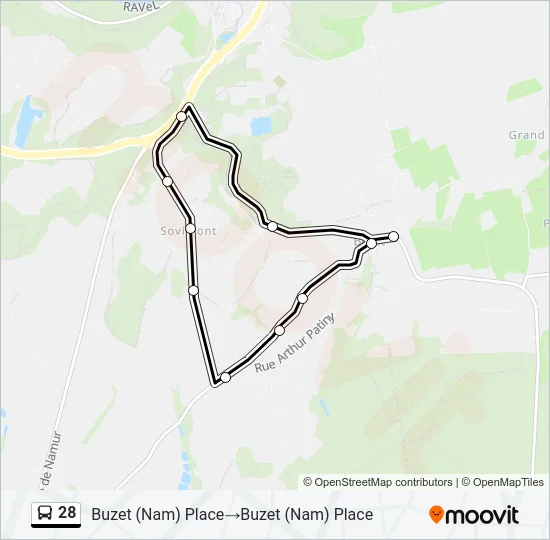 28 Bus Line Map