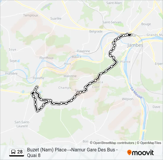 28 Bus Line Map