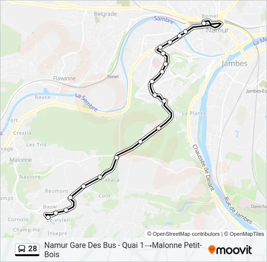 28 Bus Line Map