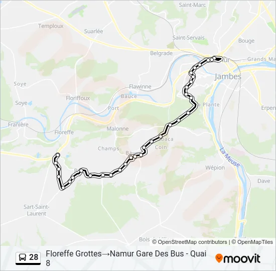 28 Bus Line Map