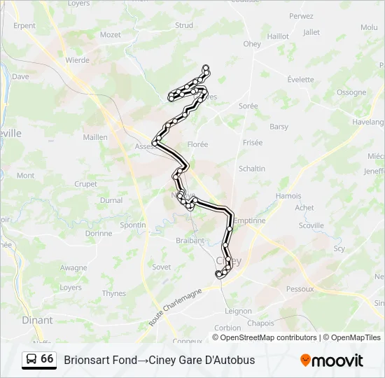 66 Bus Line Map