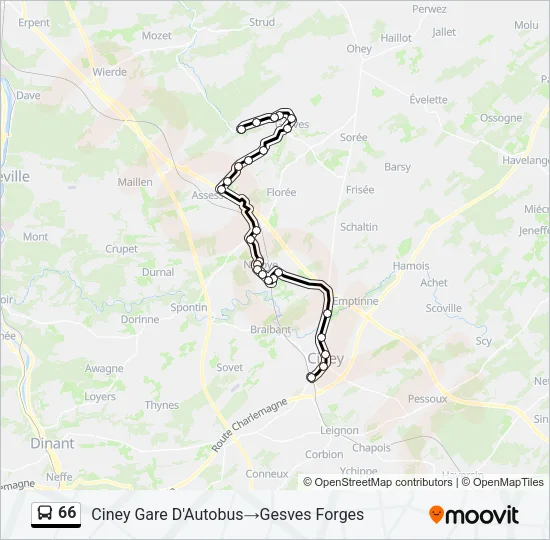 66 Bus Line Map