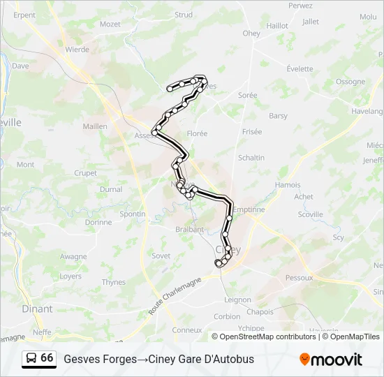 66 Bus Line Map