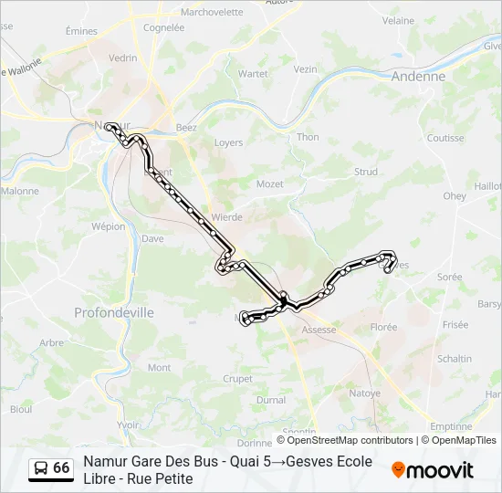66 Bus Line Map