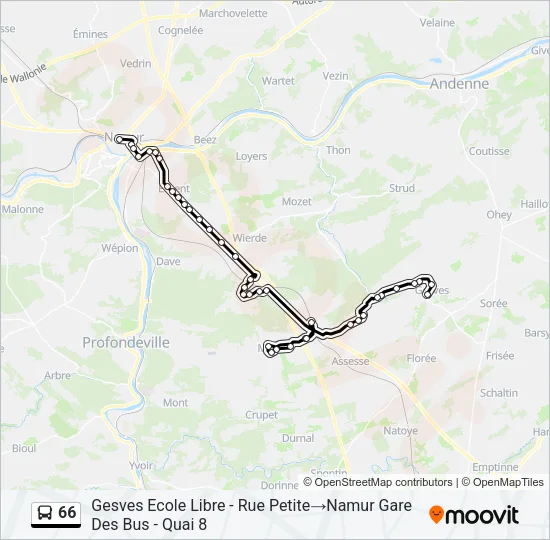 66 Bus Line Map