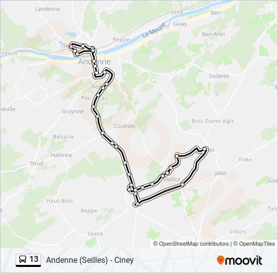 13 bus Line Map