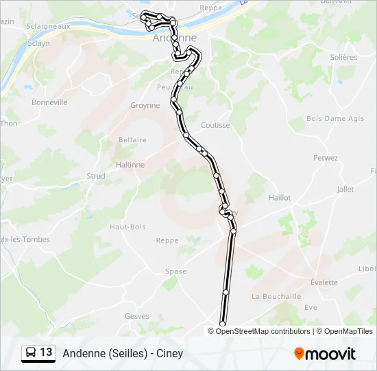 13 Bus Line Map