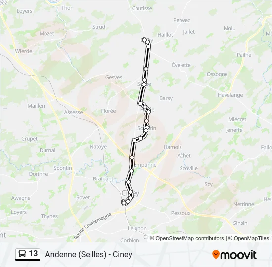 13 Bus Line Map