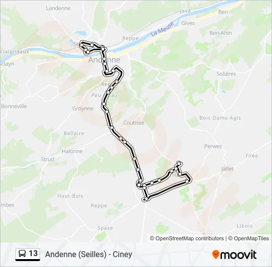 13 Bus Line Map