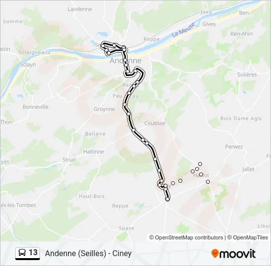 13 Bus Line Map
