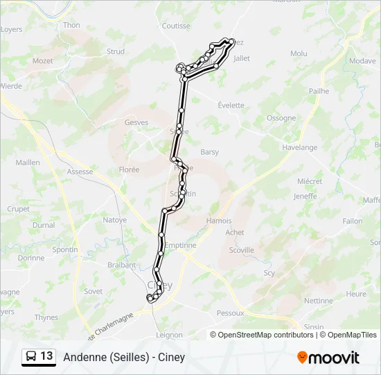 13 Bus Line Map