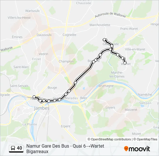 40 Bus Line Map