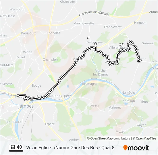 40 Bus Line Map